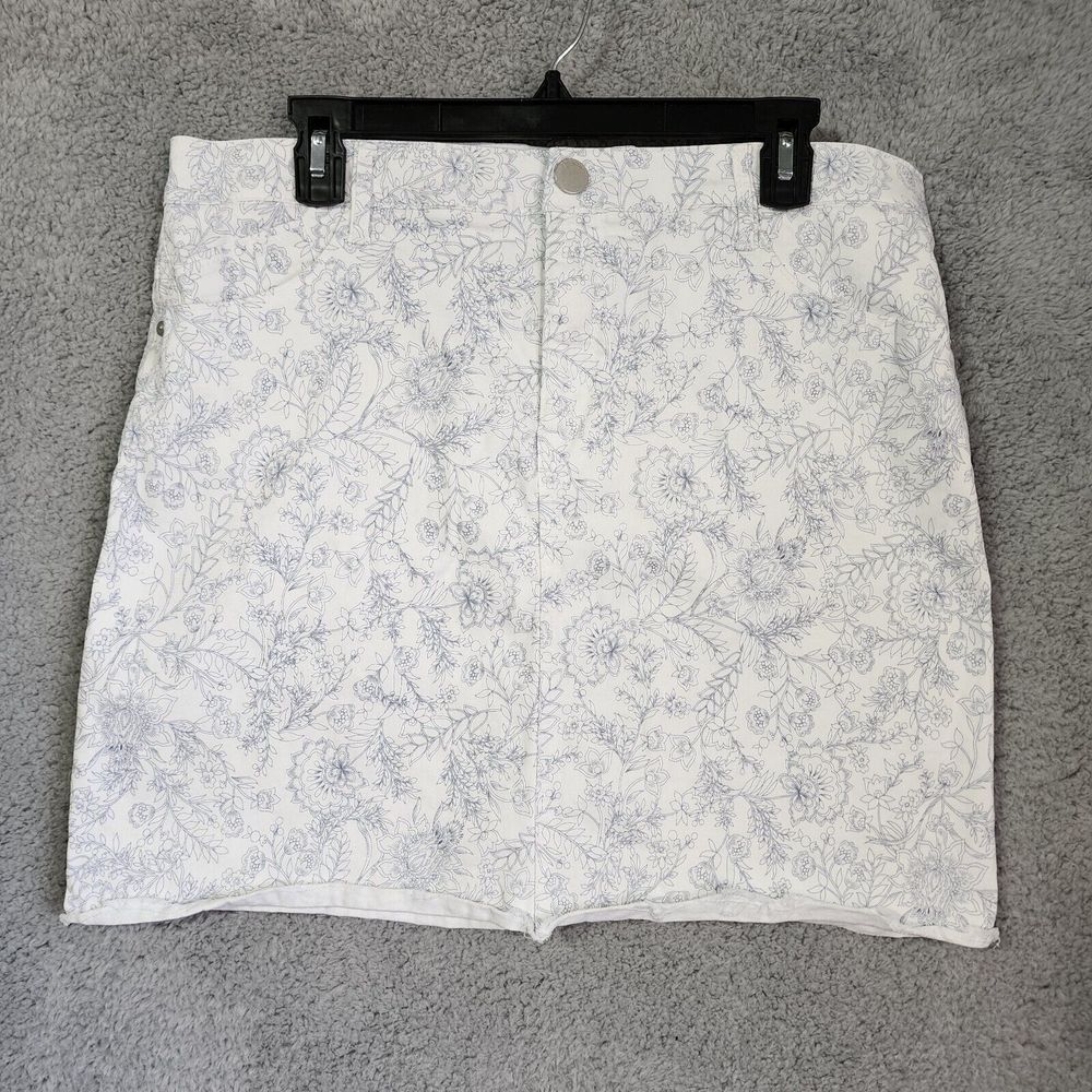 Democracy Absolution Denim Jean Mini Skirt Floral Pattern Size‎ 14 Plus Size